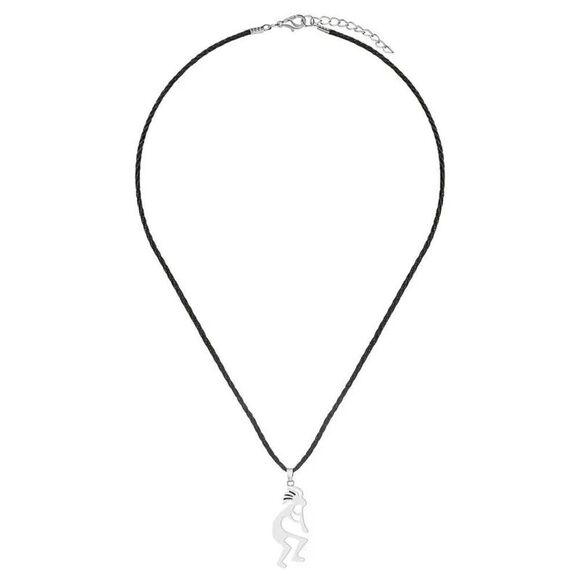 Kokopelli Fertility Deity Stainless Steel Pendant Necklace - Picture 2 of 6